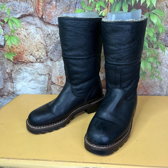 BLONDO Black Leather Shearling Lined Boots, 9.5B - Picture 3 of 13